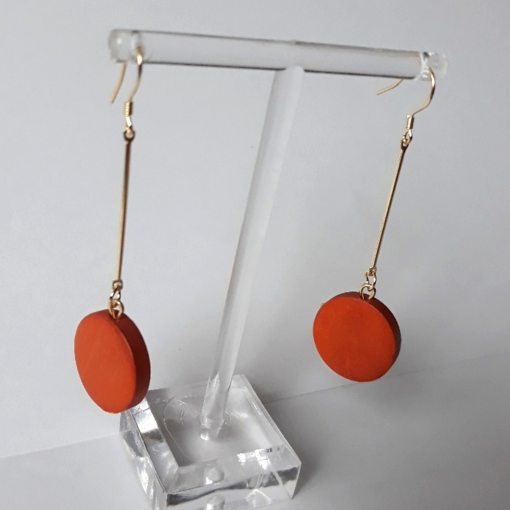 *2 for $15* Wood Dot Drop Earrings